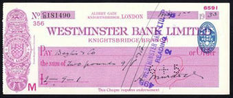Picture of Westminster Bank Ltd., London, Knightsbridge, 19(32), type 3a