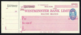 Picture of Westminster Bank Ltd., Malton, 19(43), type 8b