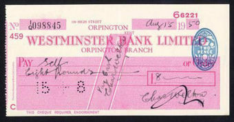 Picture of Westminster Bank Ltd., Orpington, 19(50), type 10a