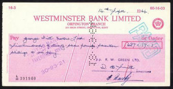 Picture of Westminster Bank Ltd., Orpington, 19(64), type 15a
