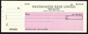 Picture of Westminster Bank Ltd., Peel, 19-- circa 1965, type 16a