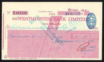 Picture of Westminster Bank Ltd., Sale, 19(49), type 11c