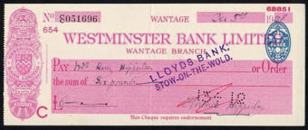 Picture of Westminster Bank Ltd., Wantage, 19(39), type 3a