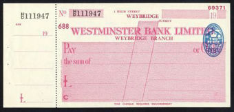 Picture of Westminster Bank Ltd., Weybridge, 19(47), type 8b
