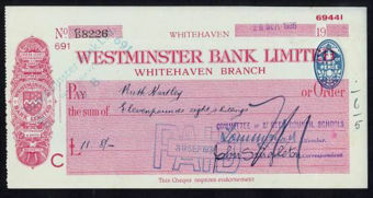Picture of Westminster Bank Ltd., Whitehaven, 19(41), type 3b