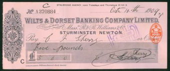 Picture of Wilts & Dorset Banking Company Ltd., inc R & R Williams & Co, Sturminster Newton, 1909-13
