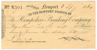 Picture of Hampshire Banking Company, Newport, Isle of Wight, 18(64)