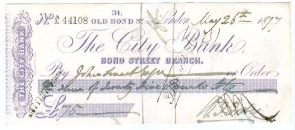 Picture of The City Bank, 34 Old Bond Street, London, 18(77)