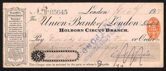 Picture of Union Bank of London Ltd., Holborn Circus Branch, 19(01)