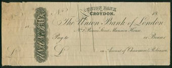 Picture of Union Bank of London, No.2 Princes St, Union Bank of Croydon, 18-- circa 1820, PROOF
