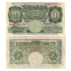 Picture of Fourth Issue green £1, K.O. Peppiatt, VF