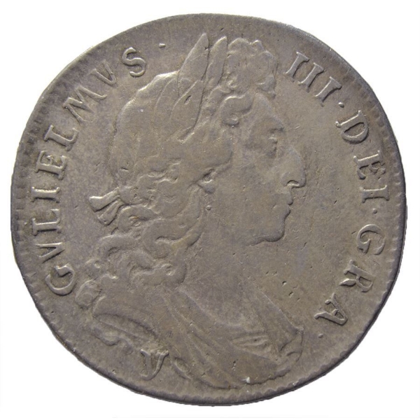 Picture of 1697, William III, Halfcrown, edge NONO, York. GVF