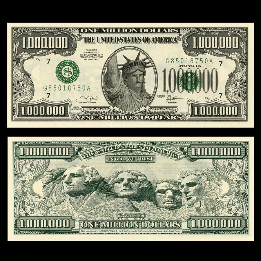 Banknotes.com - United States of America 1 Million Dollars 1997 - One  Million Dollars - American Bank Notes, Paper…