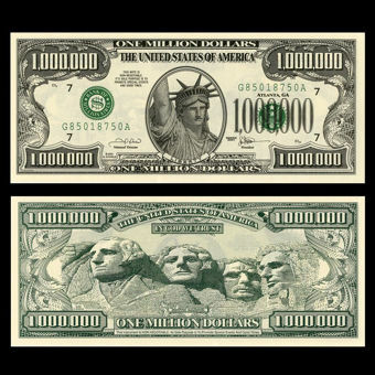 Picture of United States of America, USA Private Issue, Million Dollar Note. UNC