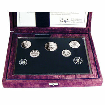 Picture of Elizabeth II, 7-coin Silver Proof Set in presentation case 1996