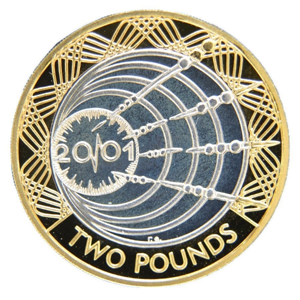 Picture of Elizabeth II, £2 (Marconi) 2001 Proof Silver Piedfort - in original case