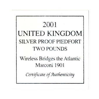 Picture of Elizabeth II, £2 (Marconi) 2001 Proof Silver Piedfort - in original case