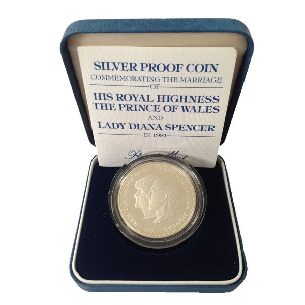 Picture of Elizabeth II, 25 Pence (Charles & Diana Crown) 1981 Silver Proof FDC in case
