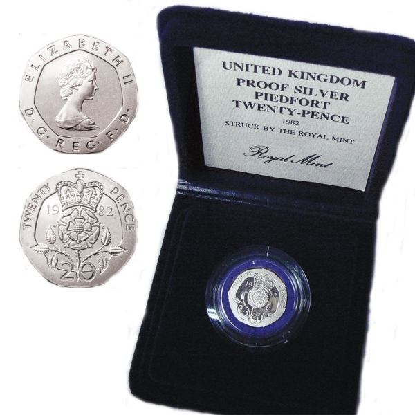 Picture of Elizabeth II, 20 Pence 1982 Piedfort