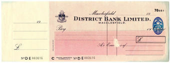 Picture of District Bank Ltd., Macclesfield, 19(52). Unissued