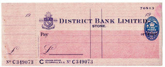 Picture of District Bank Ltd., Stone, 19(44). Unissued