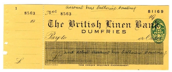Picture of British Linen Bank, Dumfries, 19(45). Unissued.
