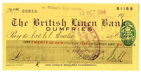 Picture of British Linen Bank, Dumfries, 1940s. Used