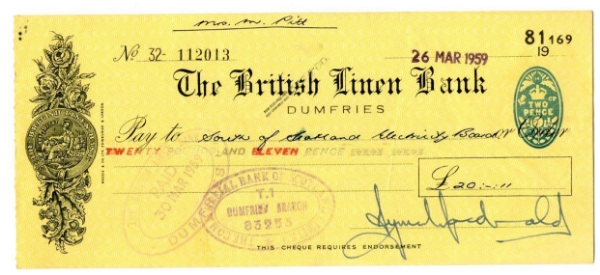 Picture of British Linen Bank, Dumfries, 1950's. Used