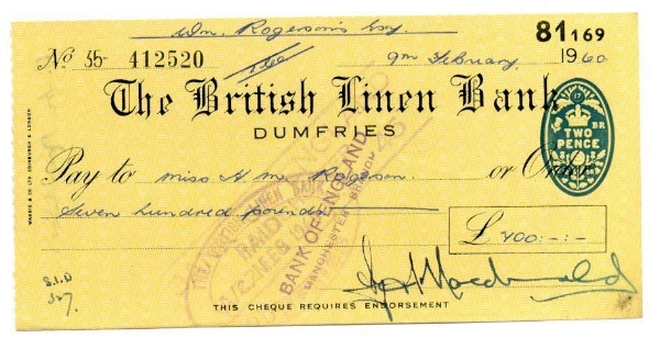 Picture of British Linen Bank, Dumfries, 1950's. Used