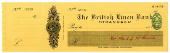 Picture of British Linen Bank, Stranraer, 19(41). Unissued