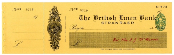 Picture of British Linen Bank, Stranraer, 19(41). Unissued