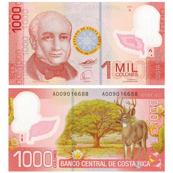 Picture of Costa Rica, 1000 colones, 2009 (P274). UNC