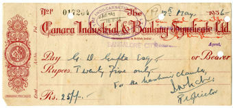 Picture of India, Canara Industrial & Banking Syndicate, 1936