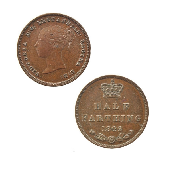 Picture of 1842 Victoria, Half Farthing. About Extremely Fine