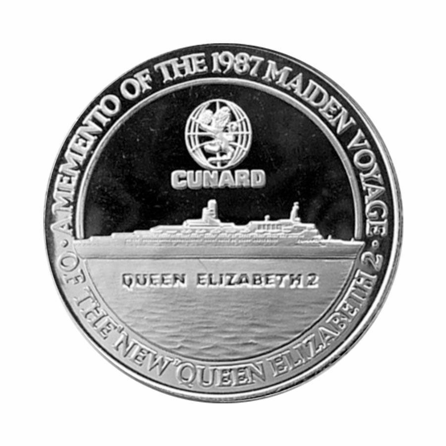 QE,II,Maiden,Voyage,,'New,'Queen,Elizabeth,,Medal