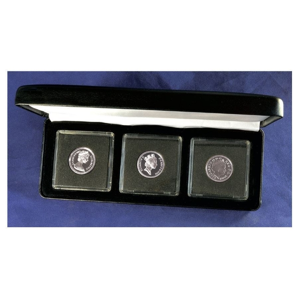 Picture of Elizabeth II, Collection of 3 Silver Proof Round Pounds (1983-2014)