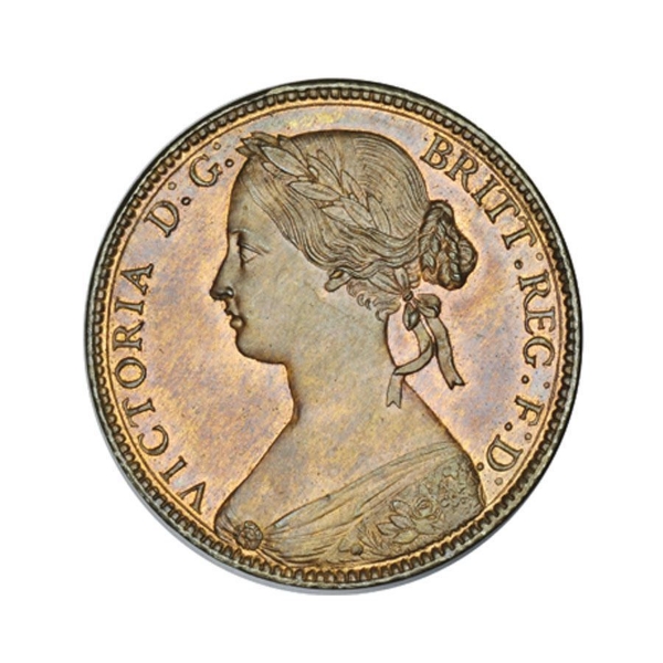 Picture of 1860, Victoria, bronze penny. Uncirculated with lustre.