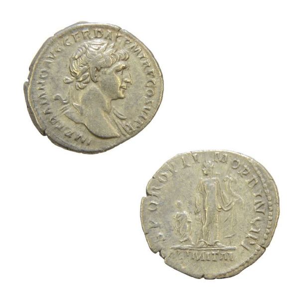 Picture of Trajan, AR Denarius, rev. OPTIMO PRINCIPI,
