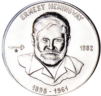 Picture of Cuba, 1 Peso 1982 Ernest Hemingway Nickel