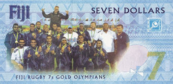 Picture of Fiji 7 Dollars 2017 P120 Rugby Commemorative Unc