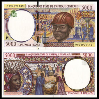 Picture of Chad (as CAS) 5000 Francs - 1999 P604Pe (uncirculated)