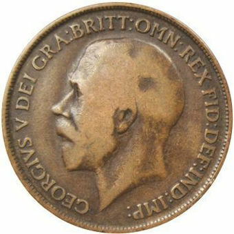 Picture of George V, Penny 'H' 1919 Circulated