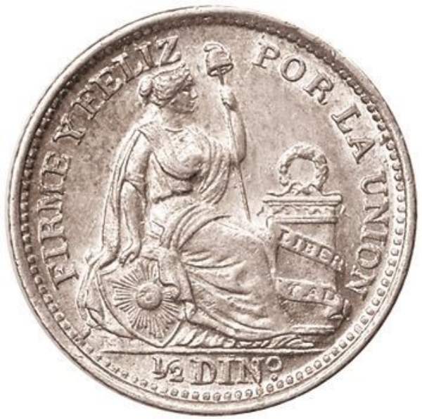 Picture of Peru, 1/2 Dinero Unc