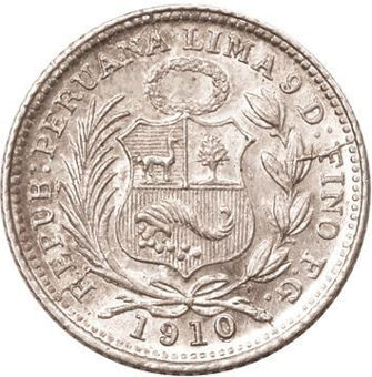 Picture of Peru, 1/2 Dinero Unc