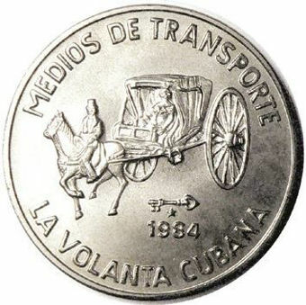Picture of Cuba, 1 Peso La Volanta (Horse-drawn Coach) 1984