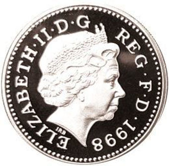 Picture of Elizabeth II, £1 (Royal Arms) 1998 Silver Proof Piedfort - in Royal Mint case
