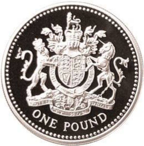 Picture of Elizabeth II, £1 (Royal Arms) 1998 Silver Proof Piedfort - in Royal Mint case