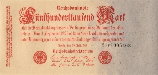 Picture of Germany 500,000 marks (Extra Fine)