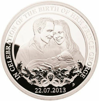 Australia, 2013 $1 (Birth of Prince George) 1  Oz Silver_obv
