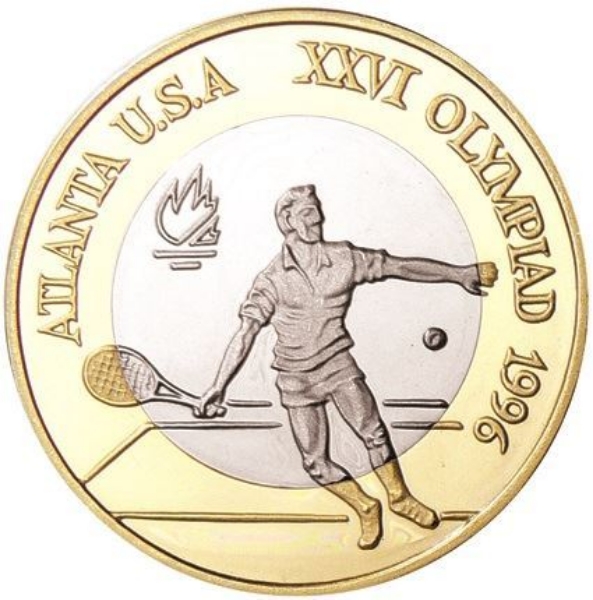 Picture of Romania, Tennis Oly Bi-metallic Piedfort